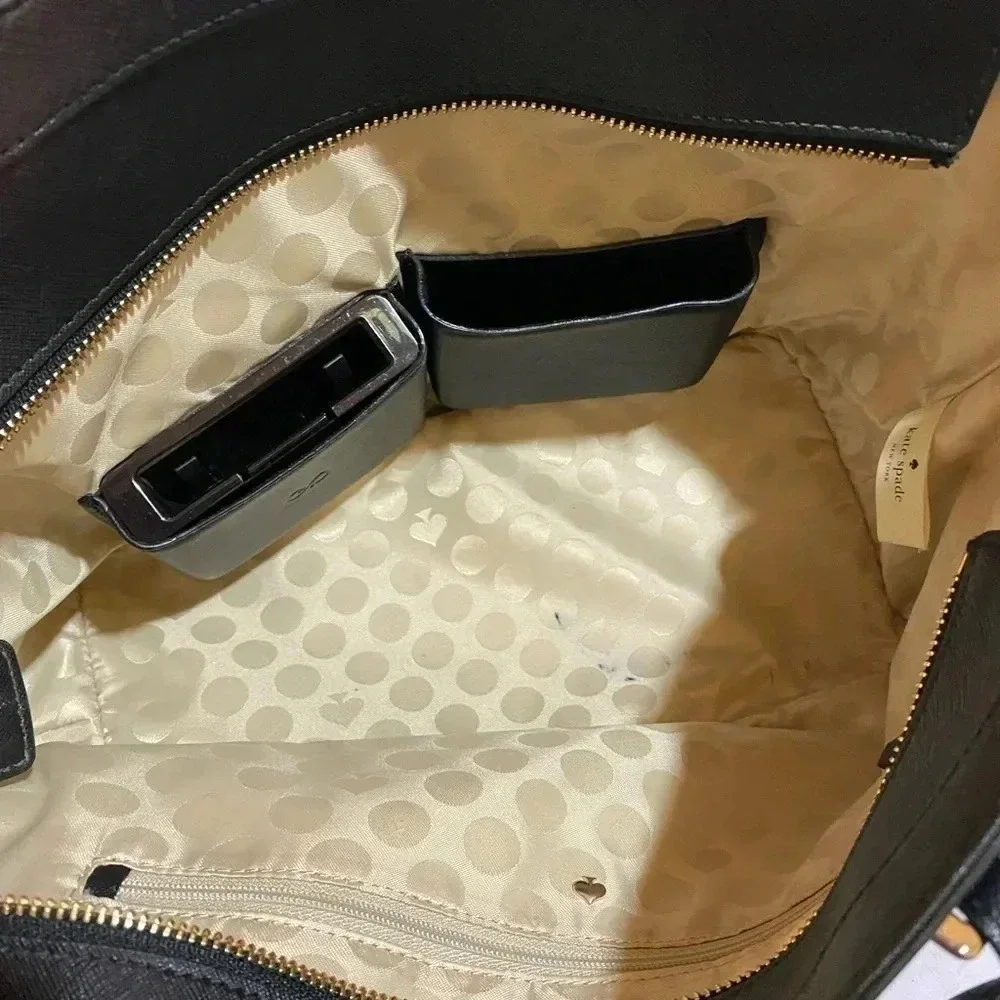 Kate spade black saffiano leather tote handbag